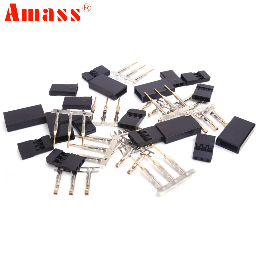 100set/lot Male/ Female Connector For JR/Futaba For RC Model, Servo Connector, Model Receiver Battery ESC Connection