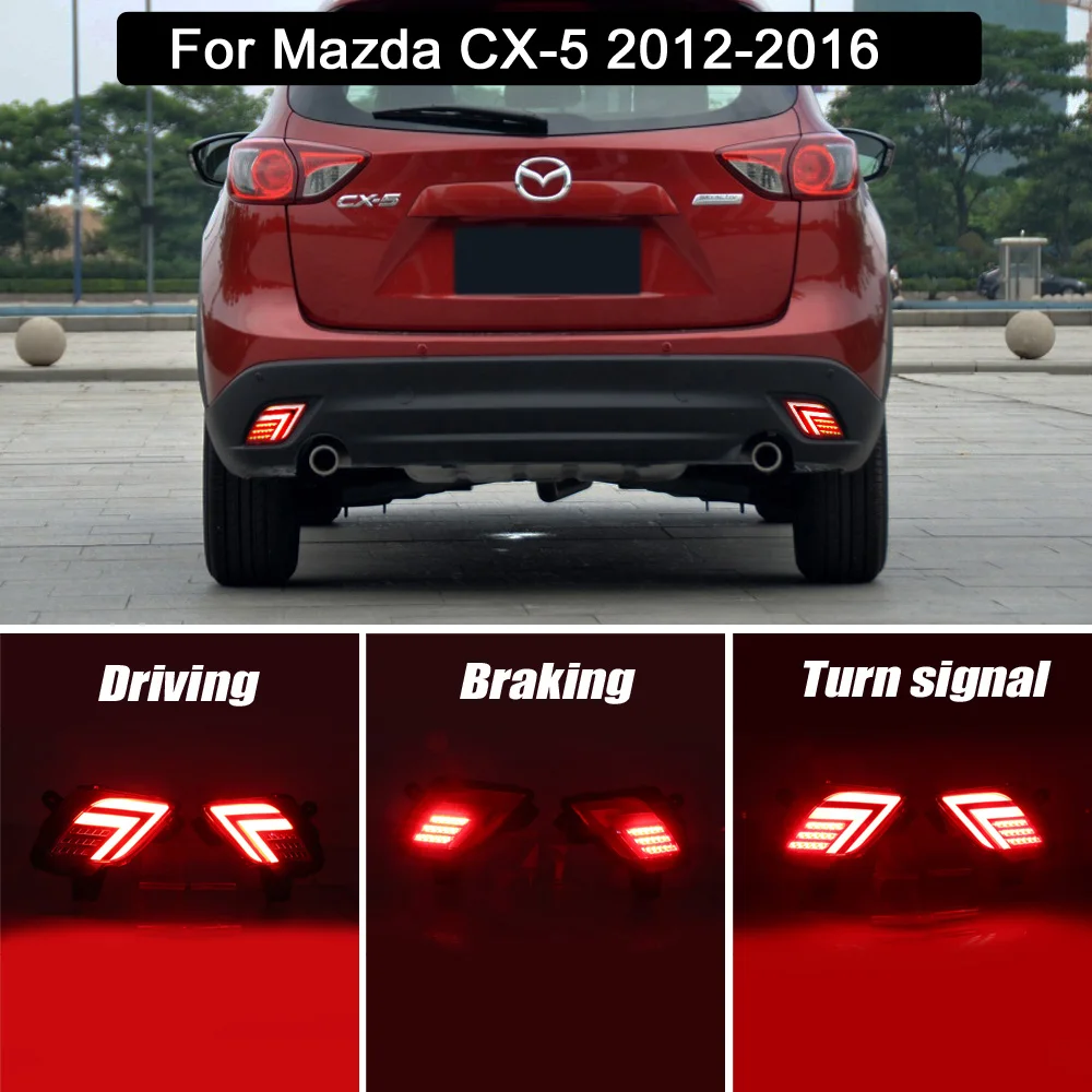 

Three Function LED Rear Bumper Reflector Lamp Turn Signal Light Tail Brake Light Warning Light For Mazda CX-5 CX5 2012-2016