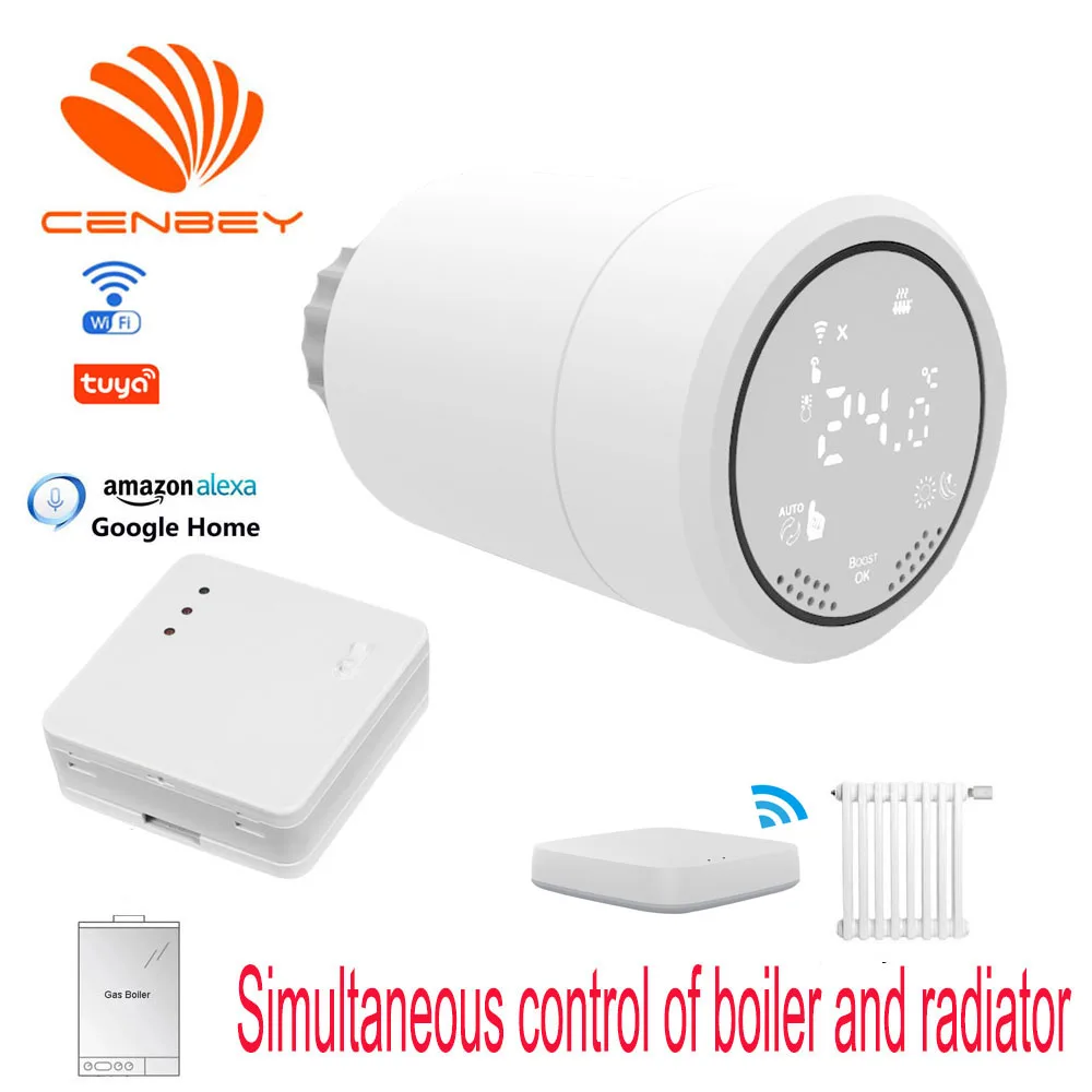 Cenbey Tuya zigbee smart life thermostat zigbee Termostato inteligente Tuya Zigbee Controla Simultáneamente Caldera y Radiador Termostato