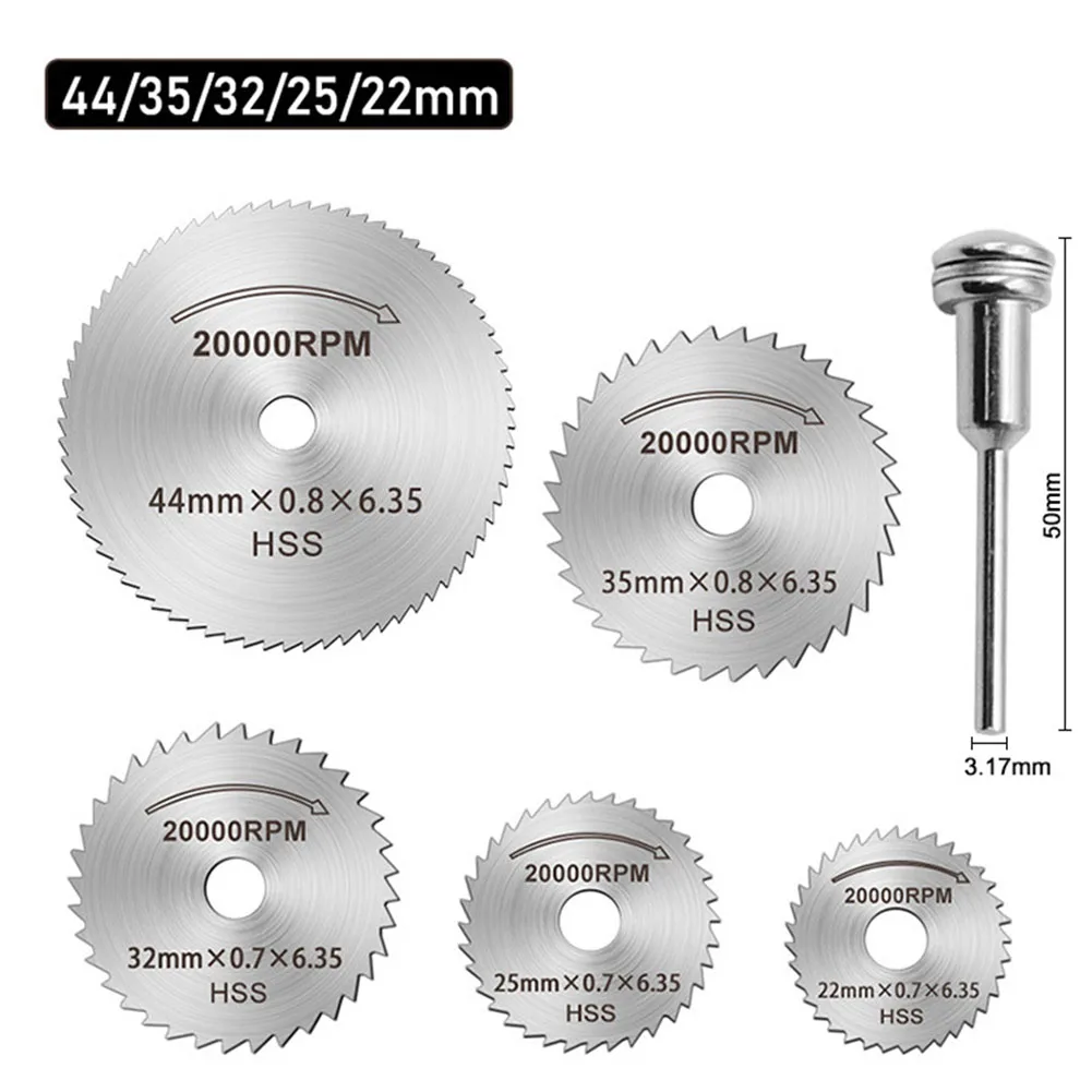 5pc Electric Grinder Accessories Wood Plastic Soft Metal Cutting Small Saw Blade for 3.17mm interface