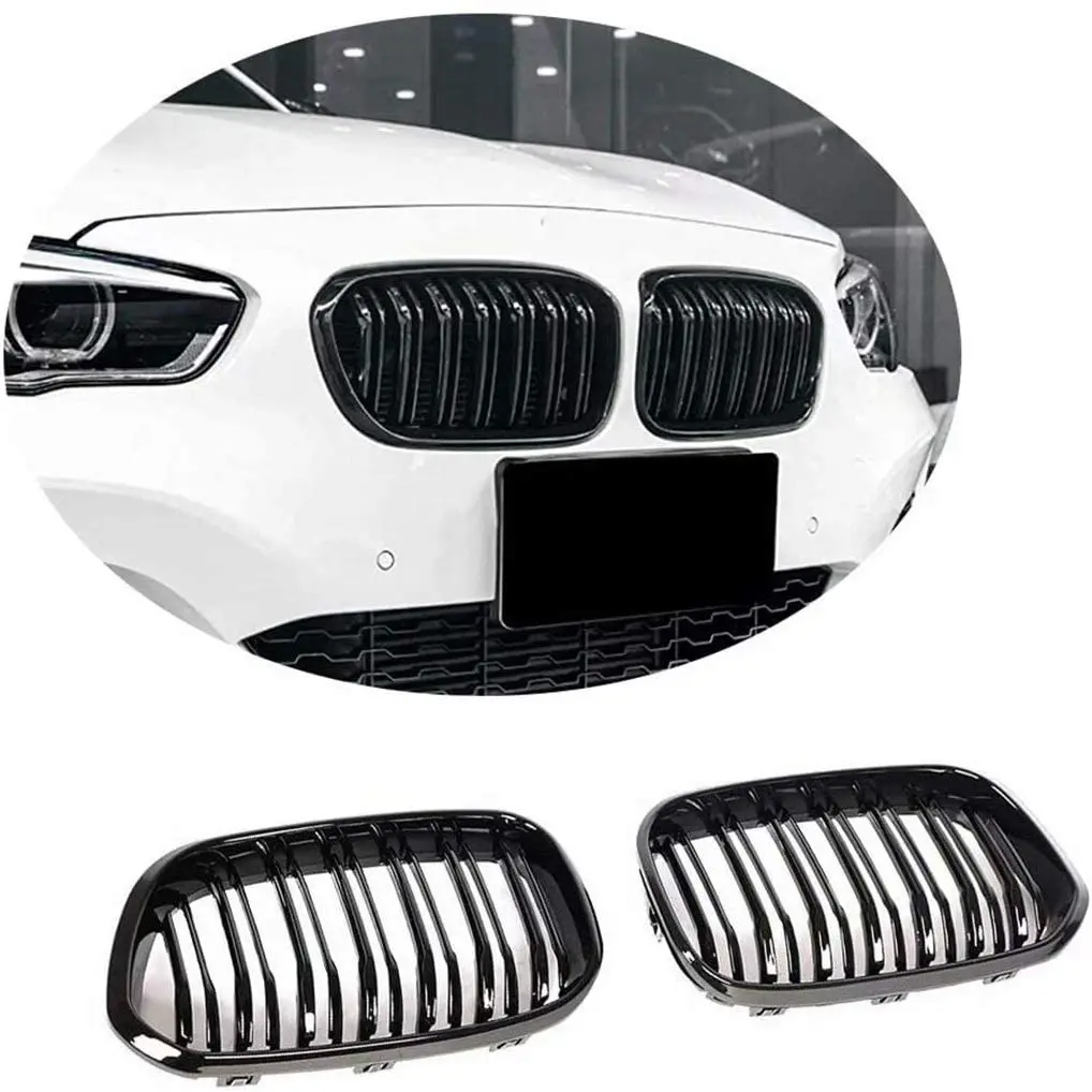 

Front Kidney Grille For BMW F20 1 Series 2015 2016 2017 2018 Car Replacement Racing Grille Gloss Black Double line