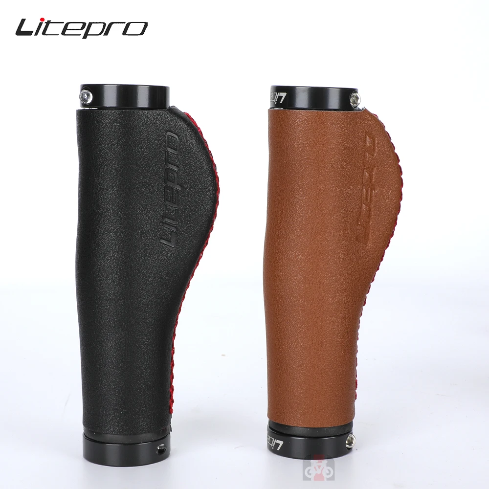 

Litepro 1Pair Mountain Road Bike Handlebar Grips Ergonomic PU Leather MTB Bicycle Bar Cover Double Lock Bar Ends Anti-slip