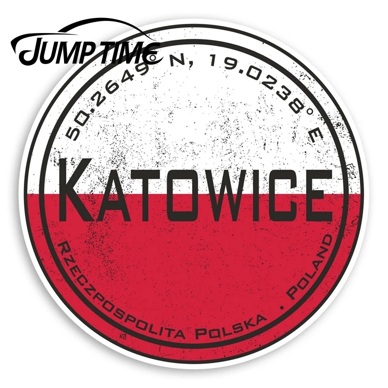 Jump Time Katowice Poland Vinyl Stickers - Flag Polish Sticker LuggageWaterproof Car Decal Trunk Car Accessories