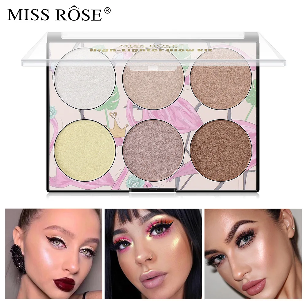 

MISS ROSE High Gloss Powder, Solid V Face, Six Color White Blemish Cheek, and Strong Silhouette Makeup Cosmetic Gift for Women