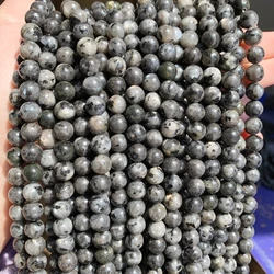 Natural Labradorite Larvikite Stone Beads Black Round Loose Beads For Jewelry DIY Making Bracelet Necklace 15