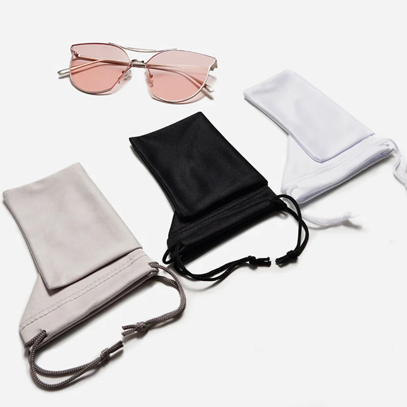 Customize 1Pc Soft Cloth Glasses Bag Sunglasses Case Waterproof Dustproof Eyeglasses Pouch Eyewear Accessories Custom Logo