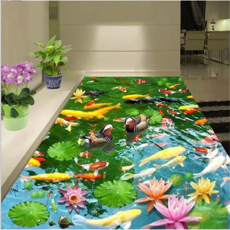 

BEIBEHANG custom PVC flooring wallpaper non - slip waterproof thickening self - adhesive 3D wear - resistant floor painting