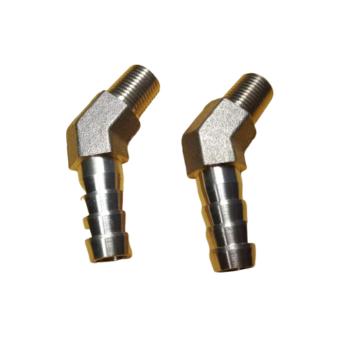 2 pcs Brass Hose Male thread Barb Fitting Elbow 45 Degree PT 1/4\