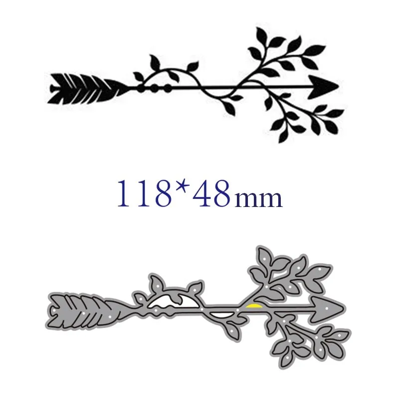 metal cutting dies cut die mold Bow and arrow leaves decoration Scrapbook paper craft knife mould blade punch stencils dies