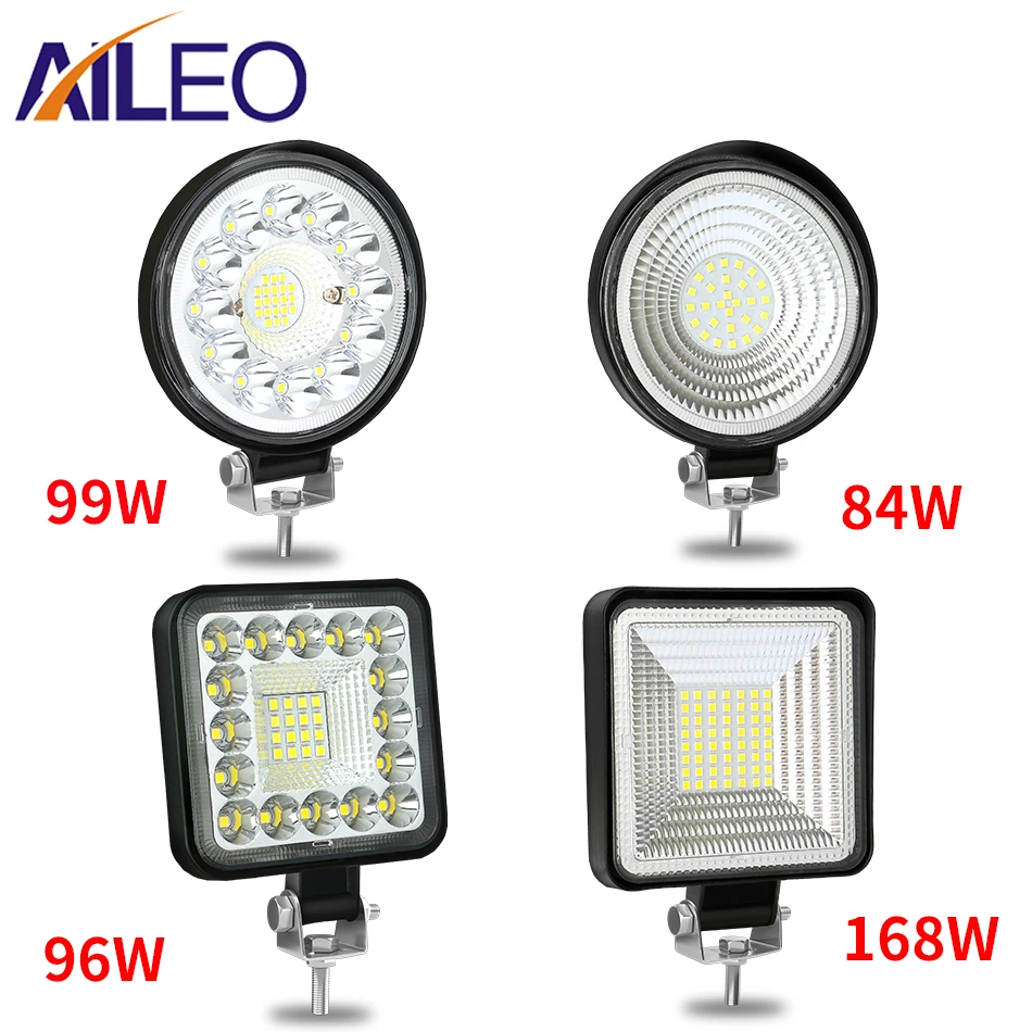 AILEO 12V 24V LED Bar Offroad Spot Flood Combo LED Work Light 3030 56SMD For Truck Tractor SUV 4WD 4x4 Boat ATV Barra Headlights