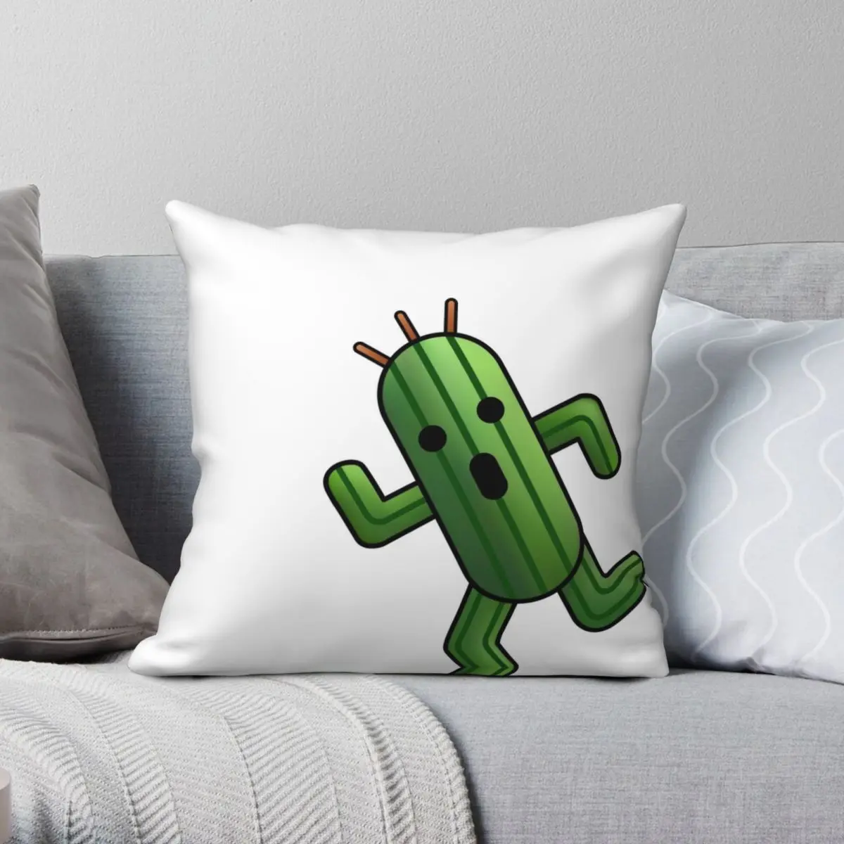 Pocket Cactuar Final Fantasy Square Pillowcase Polyester Linen Velvet Pattern Zip Decor Pillow Case Bed Cushion Cover