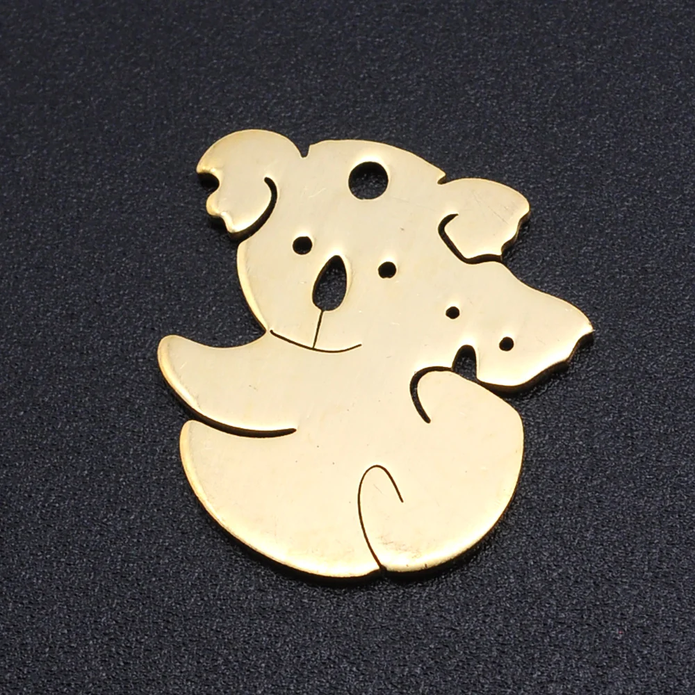 5pcs/lot Chihuahua Dog DIY Charms Wholesale 316 Stainless Steel Koala Cat Connectors Charm Bird Panda Unicorn Jewelry Pendant