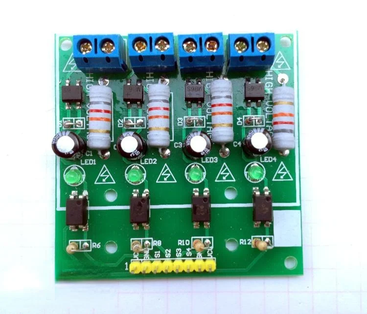 Módulo de aislamiento optoacoplador de 4 canales 220V CA módulo optoacoplador de 220V detecta la presencia de voltaje de 220V