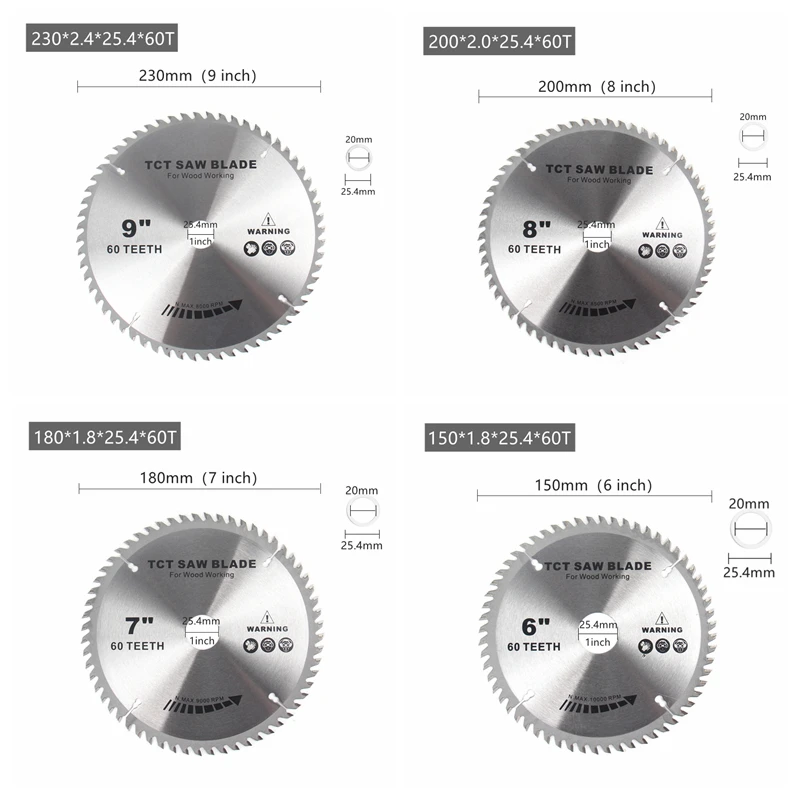 Imagem -02 - Heda-tungsten Carbide Circular Saw Blade Disc Ferramenta de Corte para Madeira Ponta 30 t 40 t 60t 110 mm 125 mm 150 mm 180 mm 200 mm 230 Milímetros