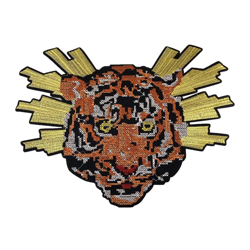 

2PCS Iron-On Fashion Tiger Stickers Embroidered Patches For Clothes Dress Bag P0127