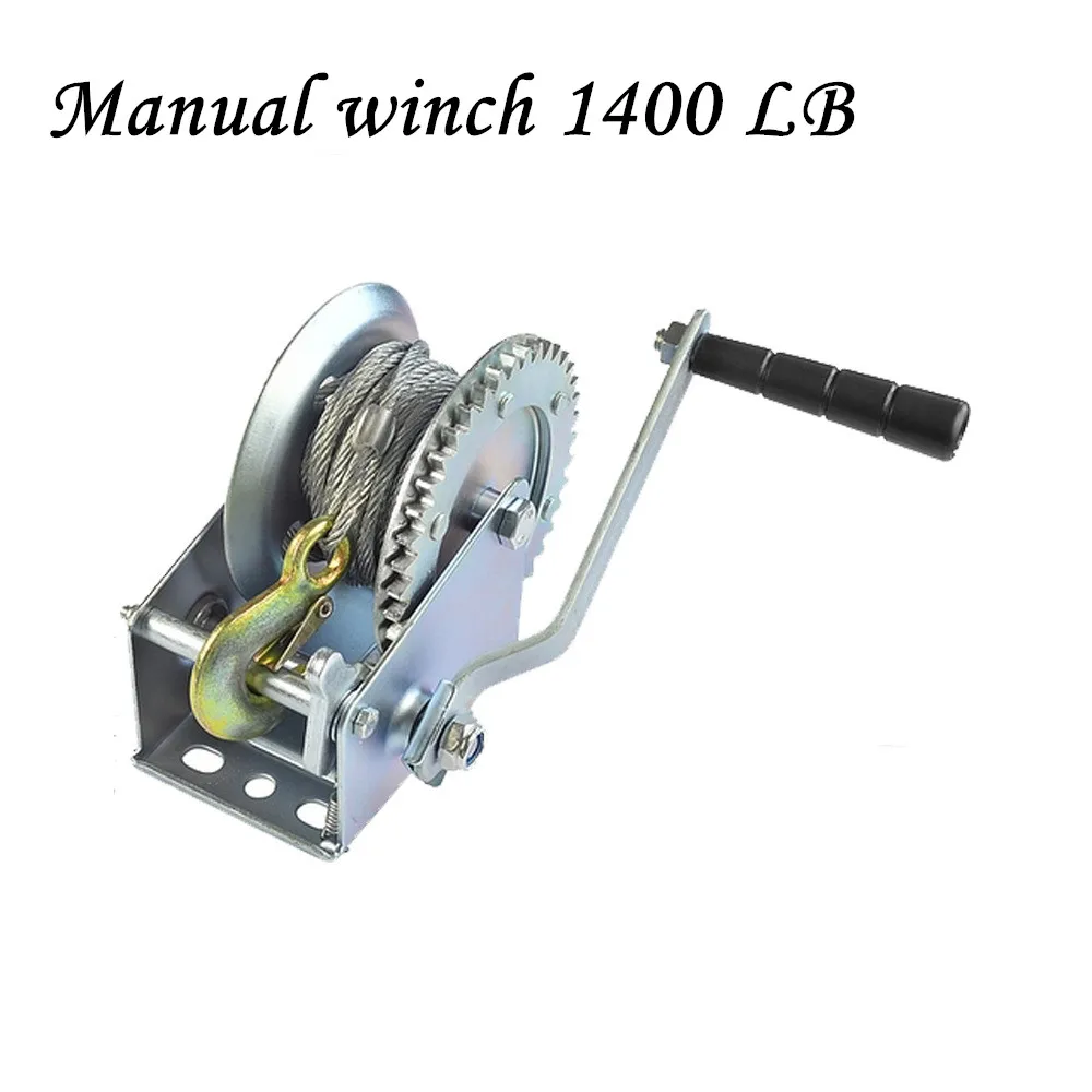 Cabrestante Manual de 1400 LB, cabrestante de cuerda de alambre