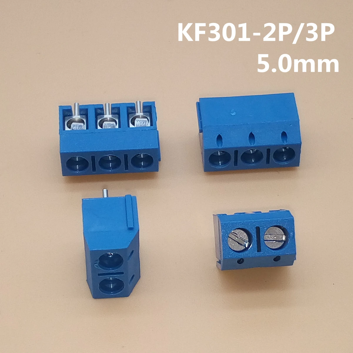 10PCS KF301-5.0-2P KF301-3P Pitch 5.0mm KF301 Straight Pin PCB 2 Pin 3 Pin Screw Terminal Block Connector