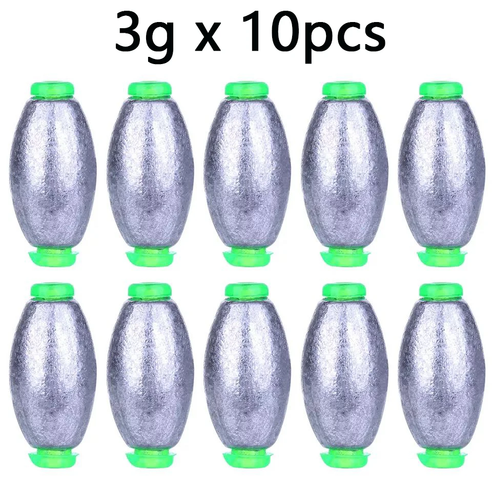 5 stücke/10 stücke Angeln Gewicht Platinen 2g-30g Olive Form Slip Shot Platinen Karpfen Angeln Zubehör