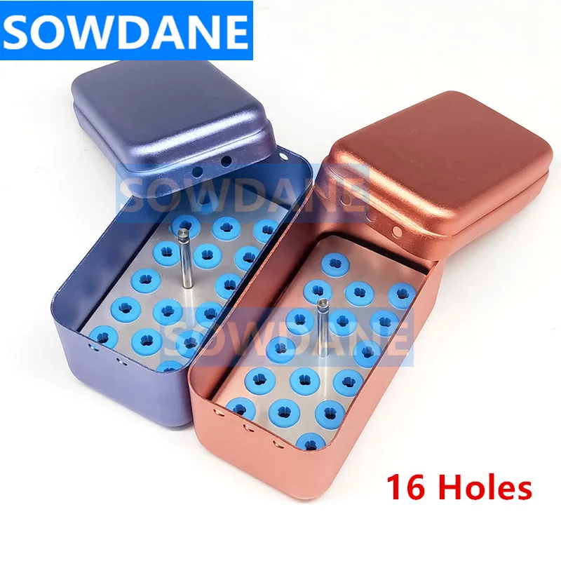 16 Holes Dental Sterilization Box Endo Box Bur Disinfection Holder Case for Ultrasonic Sonic Scaler Tip Working Tip Disinfection