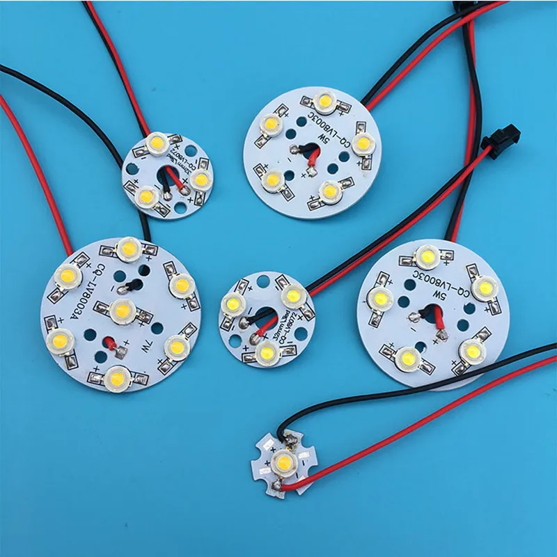 LED Lamp Beads 3W 5W 7W 9W 12W 15W 18W High Power LED PCB board welded terminal wire LED pendant light source  light board