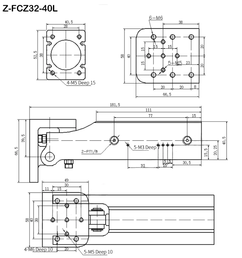 Zubehör für pneumatische Manipulatoren FCZ Seitenpositionierungs-Hebel DHRC32-30LB/ZB Vorrichtung 90-Grad-Kippzylinder – Detail 12