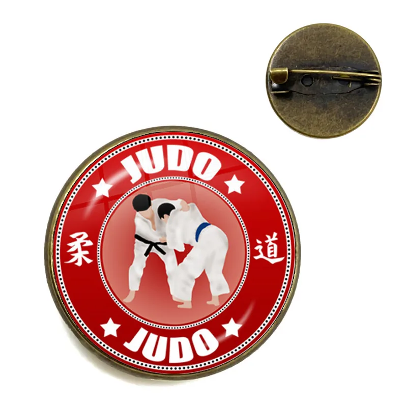 2021 Trendy Sports I Love Judo Brooches Pins Men Women Karate Jewelry High Quality Handmade Badge Brooch Gift