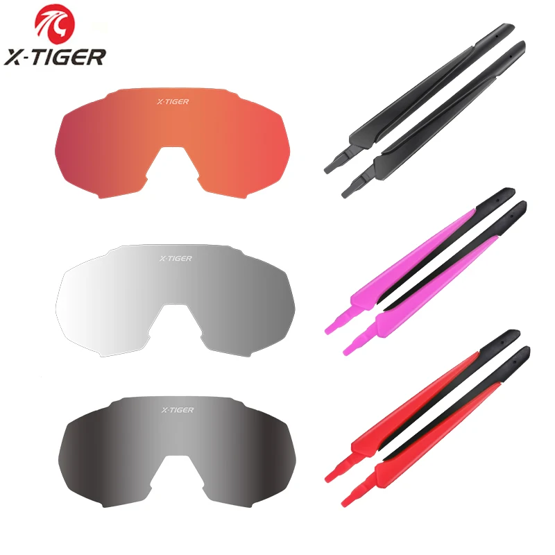 X-TIGER JPC Glasses Accessories Red Pink Green Polarized Lens Photochromic Replacement Lense Myopia Frame Bike Sunglasses Feets