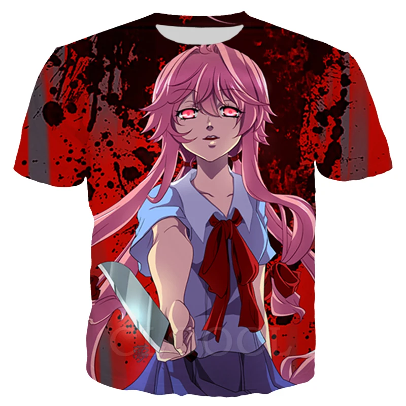 

CLOOCL Men T-shirt Anime Future Diary 3D Print Women Fashion Clothes Summer Streetwear Tee Shirts Tops Drop Shipping