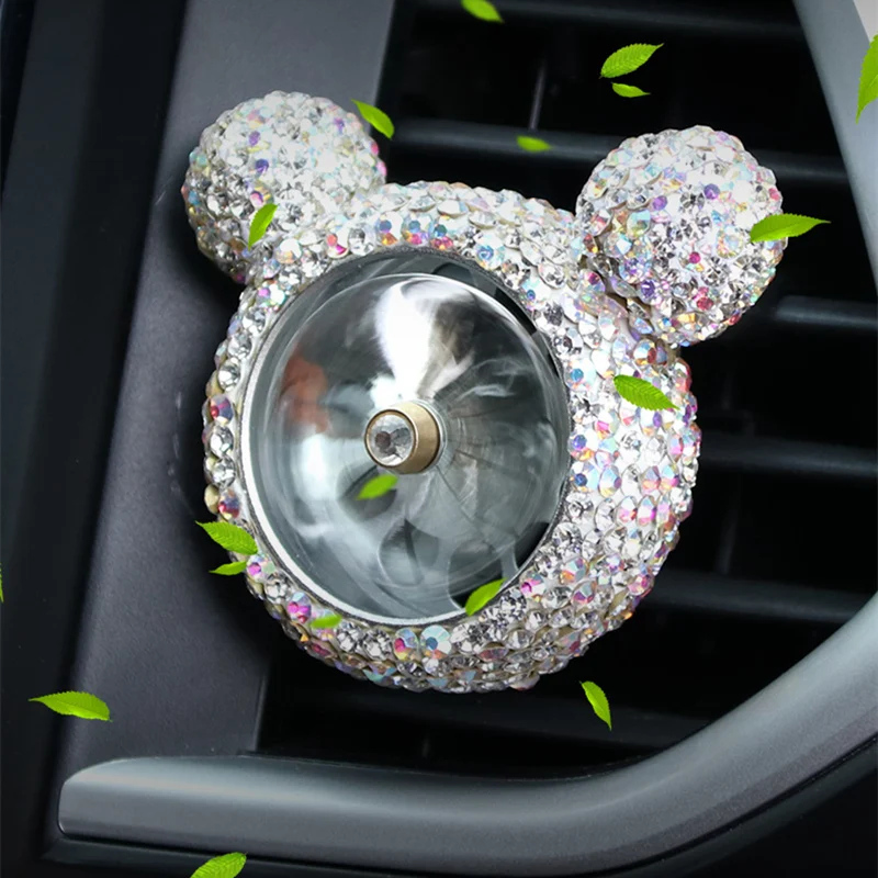 Bling Crystal Car Air Freshener Car Perfume Vent Clip Diamond Rhinestone Cute Cartoon Mickey Ornaments Car Accessories for grils