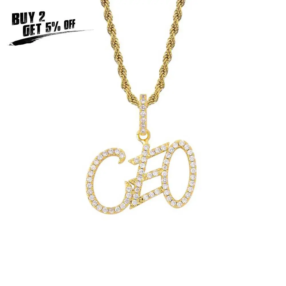 JINAO Custom Name Iced Out Tennis Letters Chain Pendants Necklaces Men's Charms Zircon Hip Hop Jewelry With Tennis Chain gift