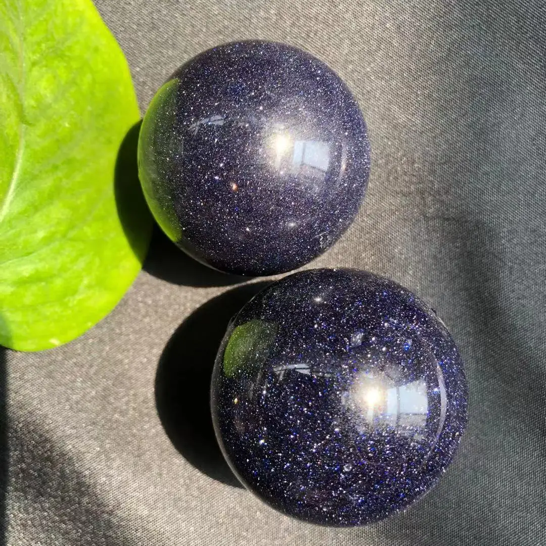 4-4.5cm Crystal quartz polished crystal healing stones Blue sandstone sphere for Home Decoration