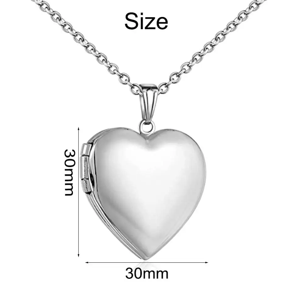 Forever In My Heart stainless steel Love Heart Locket Necklace That Holds Pictures Photo  Locket Necklace  for Women Girls