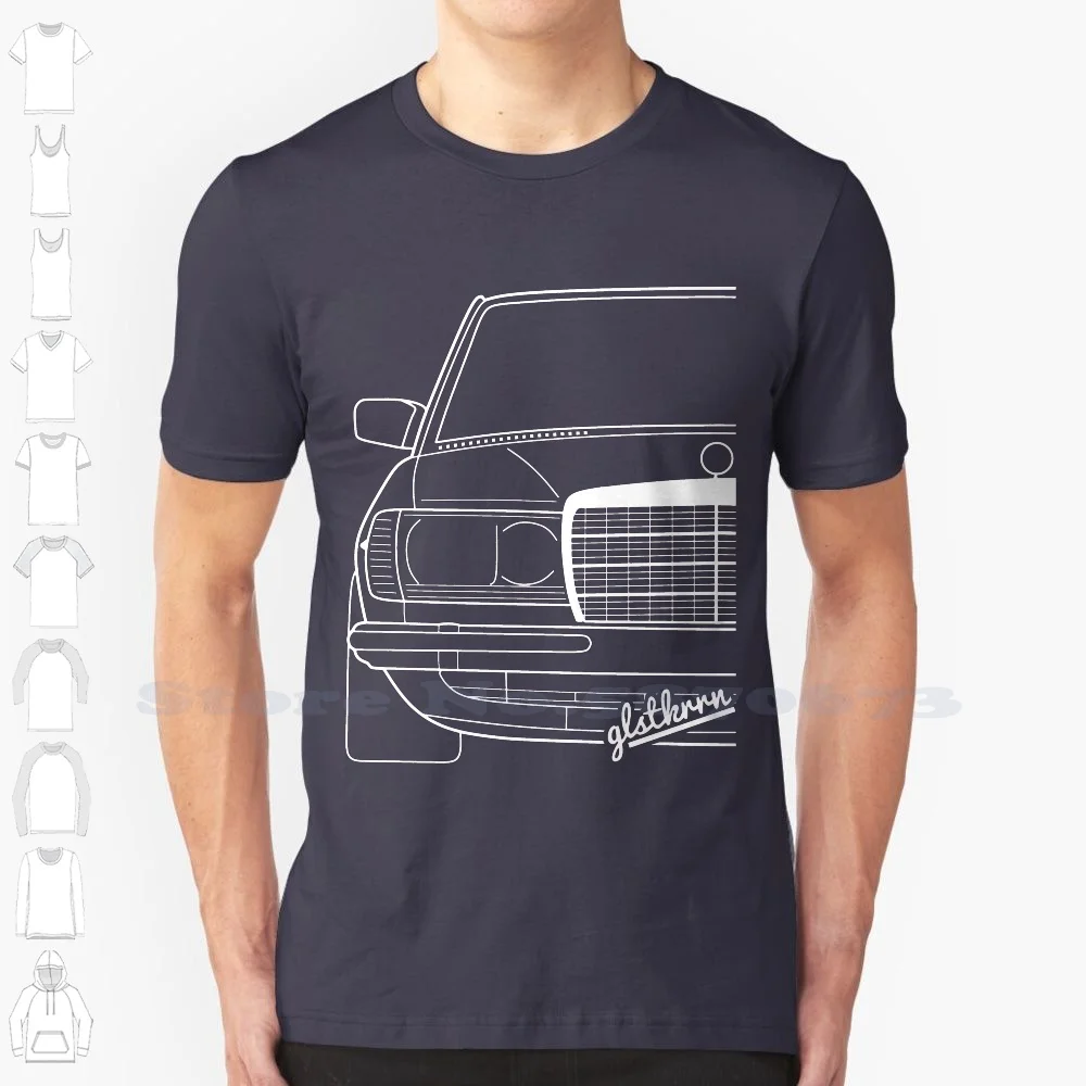 W123 & Quot ; Silhouette & Quot ; 100% Cotton T-Shirt W 123 W123 Enthusiast W123 Lover W123 Tuning Enthusiast Lover Tuning