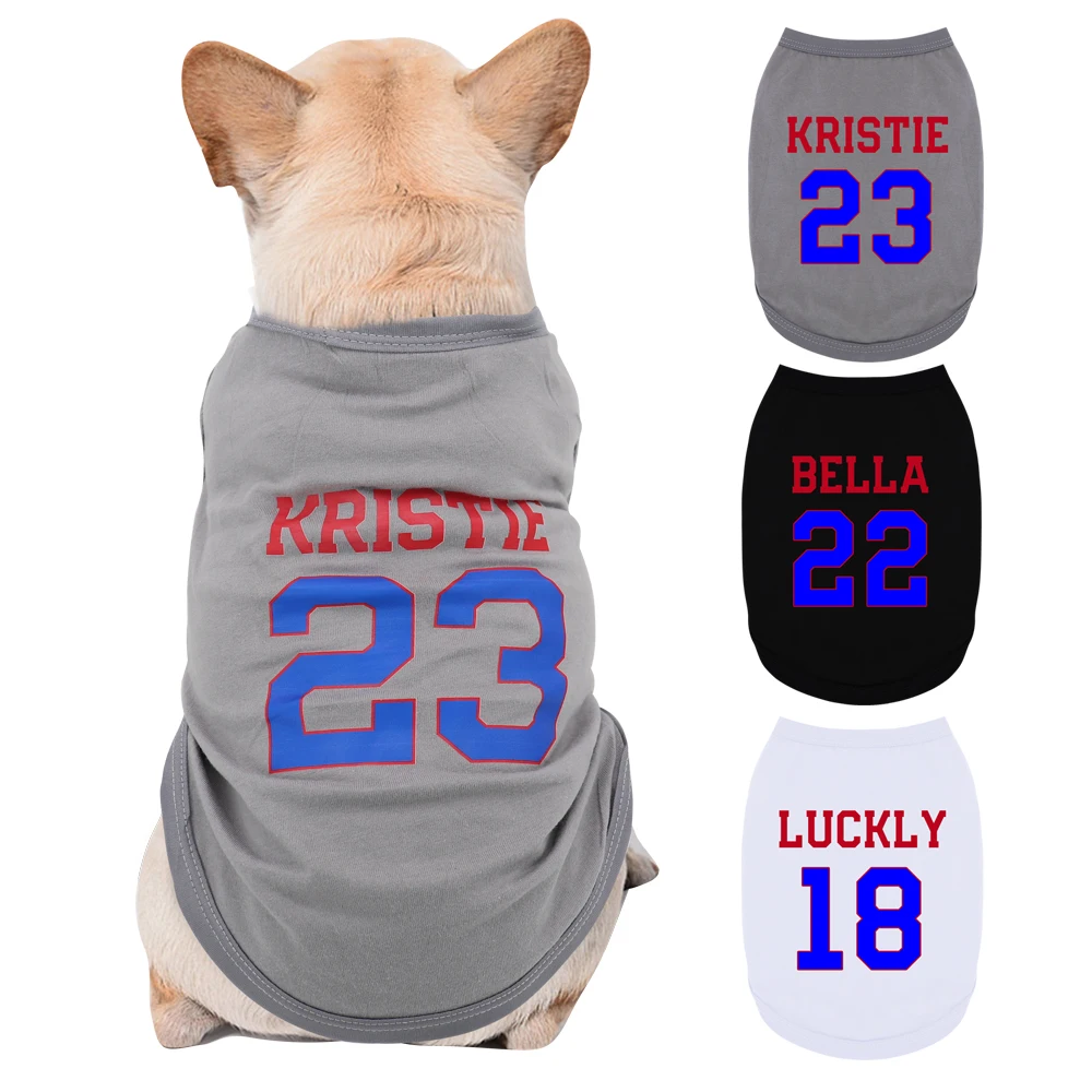 

Customized Dog Clothes Vest Soft Cotton Puppy Cat Vest T-shirt Personalized Pet Clothing Outfit For Small Medium Dogs Cats S-3XL