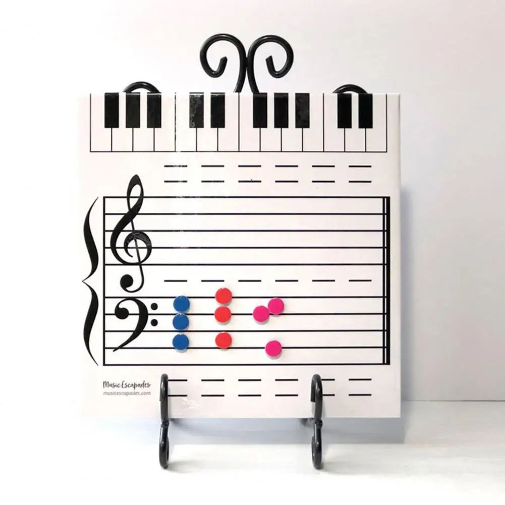 1 Set Magnetic Music Staff Board Erasable Paper Enjoyable Musical Theory Instruction Whiteboard Toy for Kids