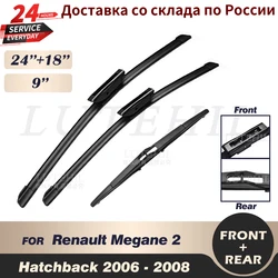 Wiper Front Rear Wiper Blades Set For Renault Megane 2 Hatchback 2006 2007 2008 Windshield Windscreen Window 24