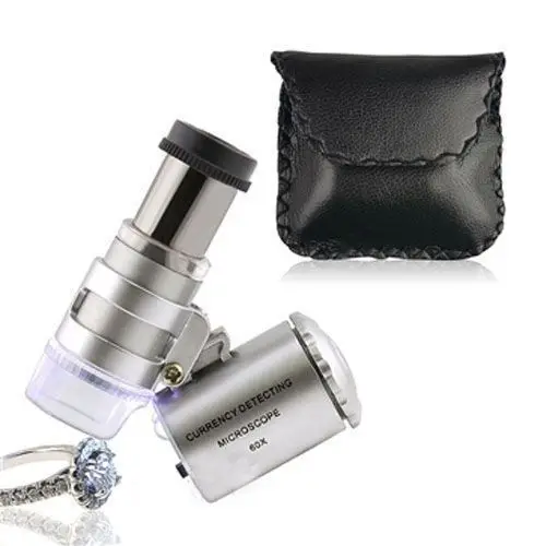 Imagem -06 - Microscópio de Vidro para Joias com Led Ampliação de 60x Lente Mini Luz uv para Inspeção de Carimbo de Diamante Etc.