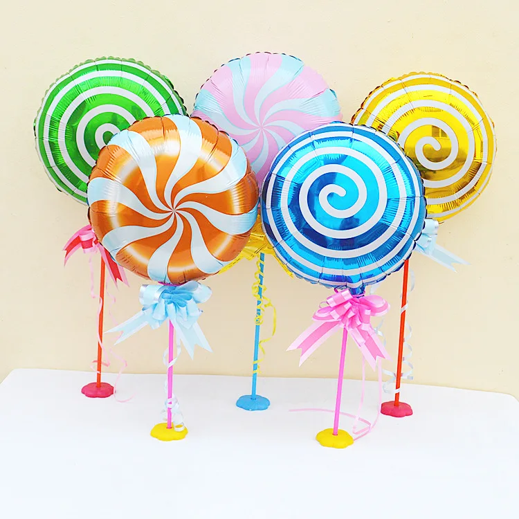 Cartoon candy balloon lollipop shape balloon table floating column children birthday party layout table pendulum balloon