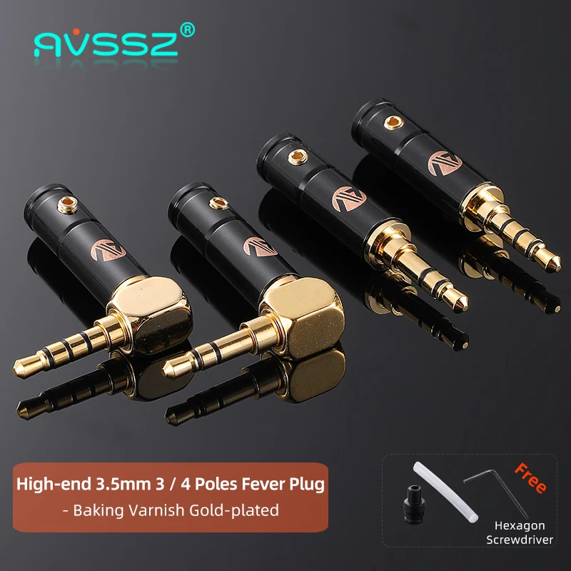 AVSSZ Jack 3.5mm Headphone Extension Cable Plug Adapter with Lock Screw High-end AUX Car Audio Stereo Gold-plated Connector Plug