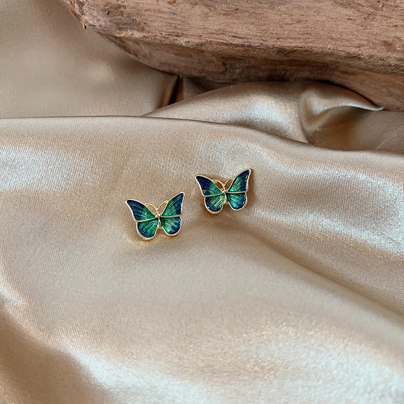 Fashion personality beautiful butterfly earrings Purpou enamel pretty beautiful earrings for Women Fashion alloy jewelry accesso