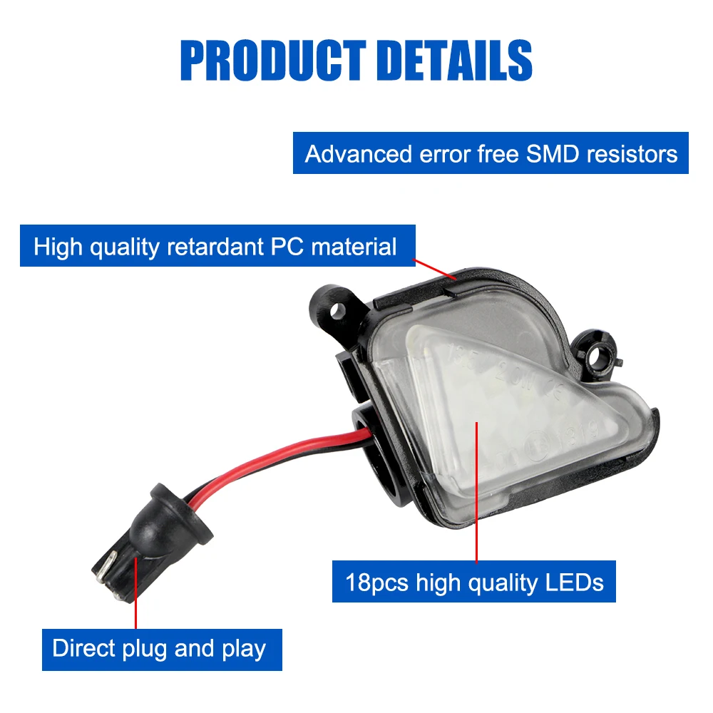 12V Car Puddle Welcome Door Lamp Rear View Mirror Light LED T10 W5W Kit Auto Accessories For Skoda Octavia 3 2 Superb Error Free