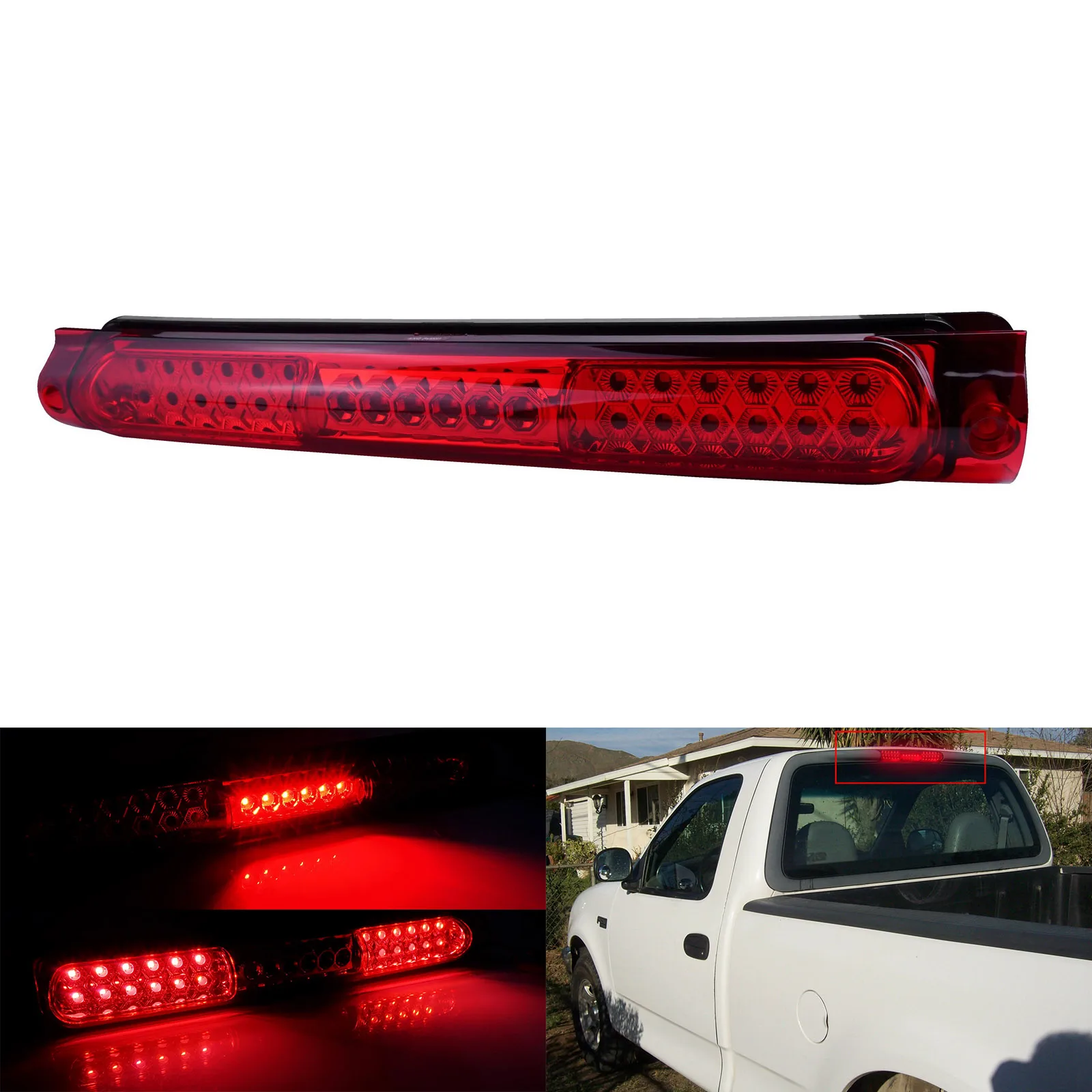 

Red LED Third High Mount Tail Brake Light Cargo Lamp For Ford Excursion 2000-05