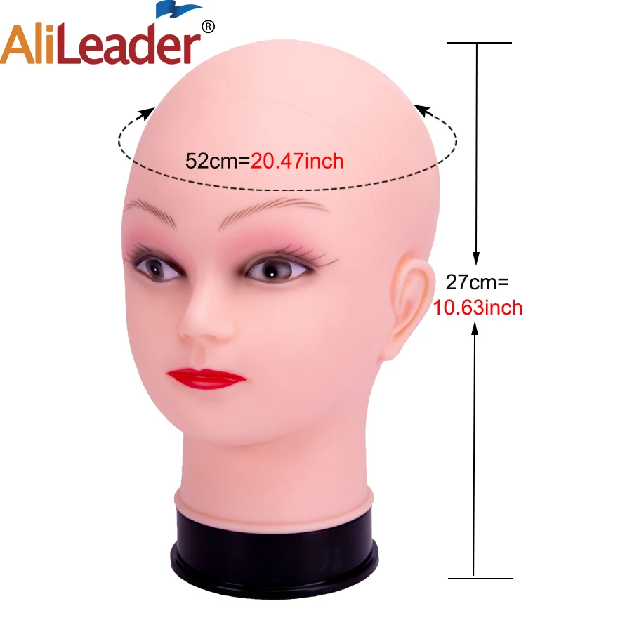 Bald Mannequin Head With Stand Holder Female Wig Head Without Hair Cosmetology Practice Training Manikin Head For Wig Display