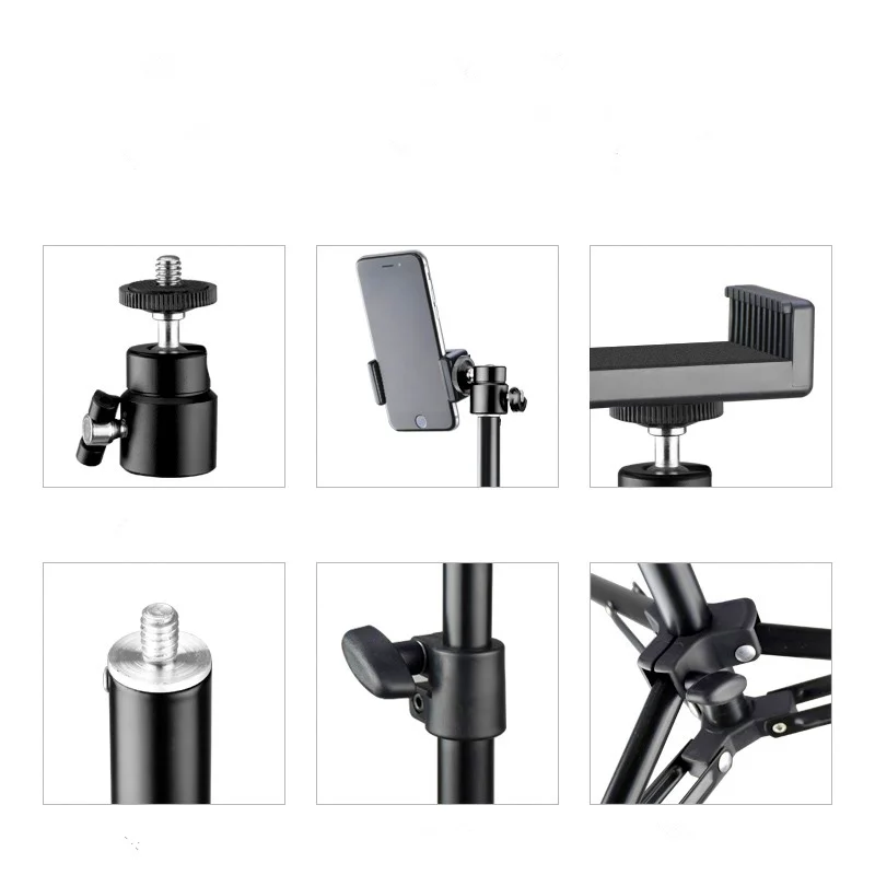 1/4 Screw Head Tripod Universal Aluminum Selfie Stand Phone Holder Video Live Mount Digital Camera Photography Ring Light Tripod