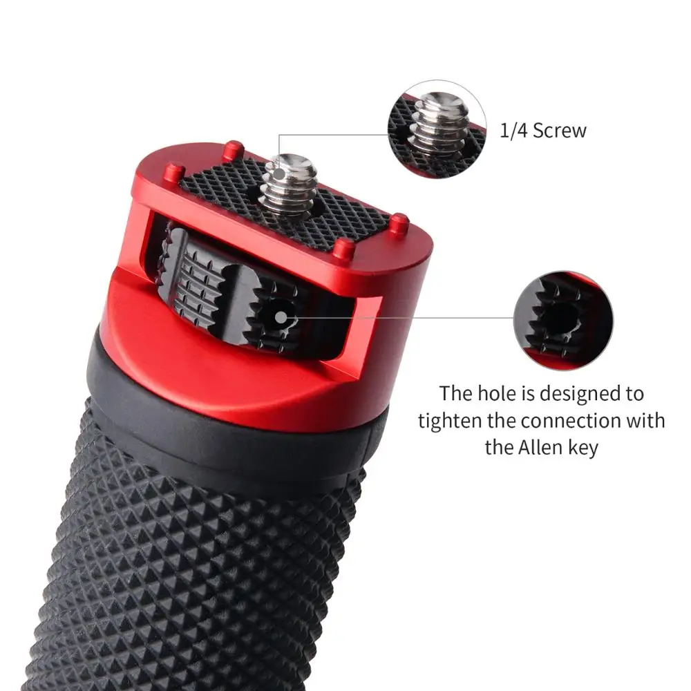 Andycine مقبض قبضة ل Zhiyun weebell-S Gimbal مع المزدوج تصاعد قفل ، حذاء بارد و 1/4 "-20 ثقوب المسمار سبائك الألومنيوم