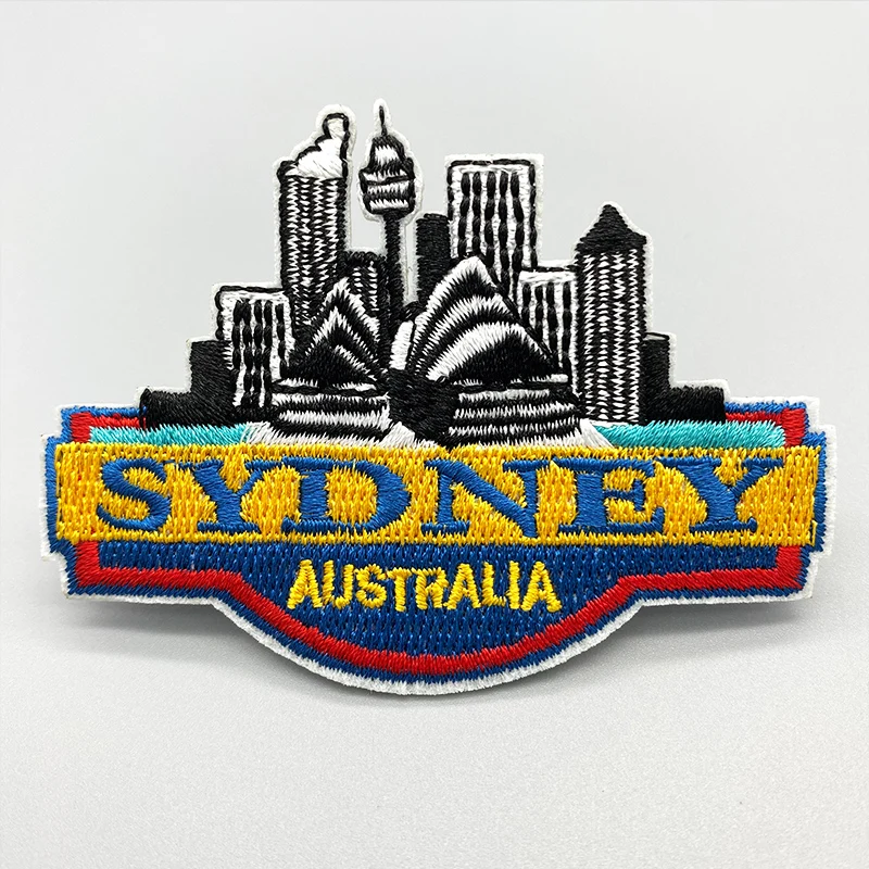 Sydney Opera House Embroidered patch Iron On Clothes For Clothing Sticker Wholesale Cartoon Badge Applique DIY Sewing Decorative