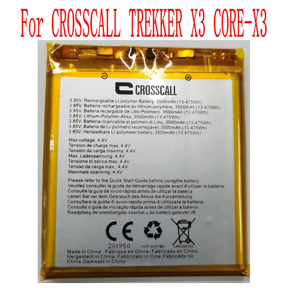 Original LPN385350 Battery For CROSSCALL TREKKER X3 CORE-X3 Mobile Phone 3500mAh