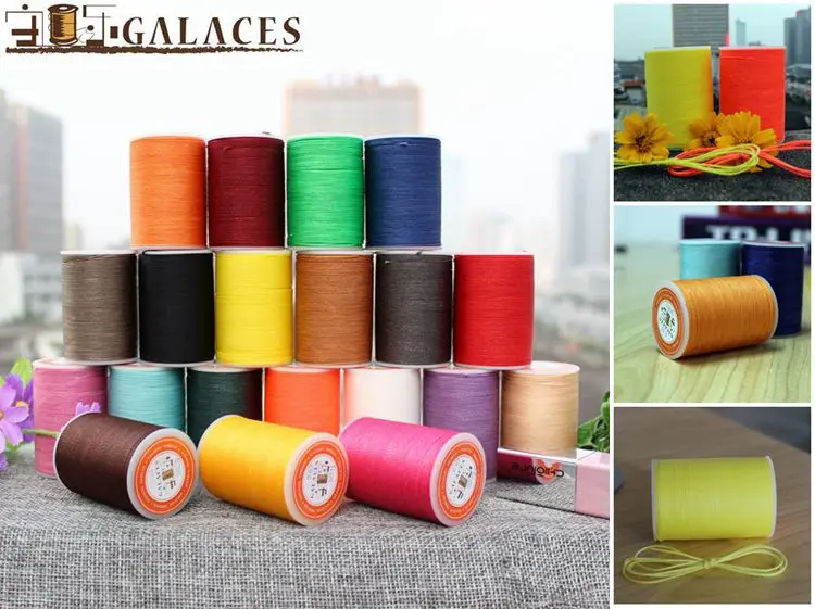 GALACES（YULE） 0.8mm 55m long polyester round waxed thread string for leather sewing