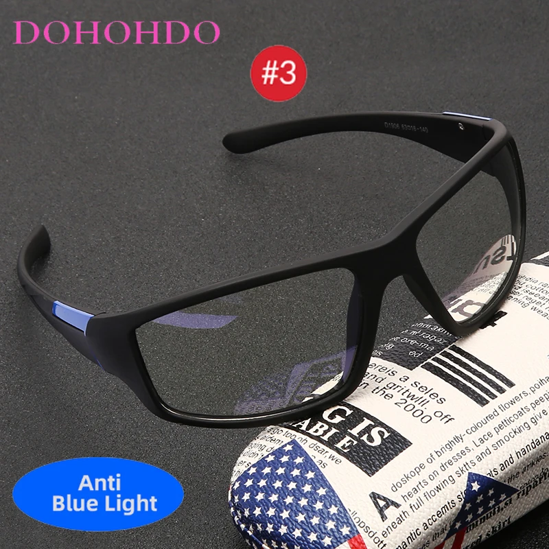 

DOHOHDO Anti Blue Light Blocking Glasses Frame Men Women Clear Lens Computer Gaming Eyeglasses Black Sport Eyewear Spectacles