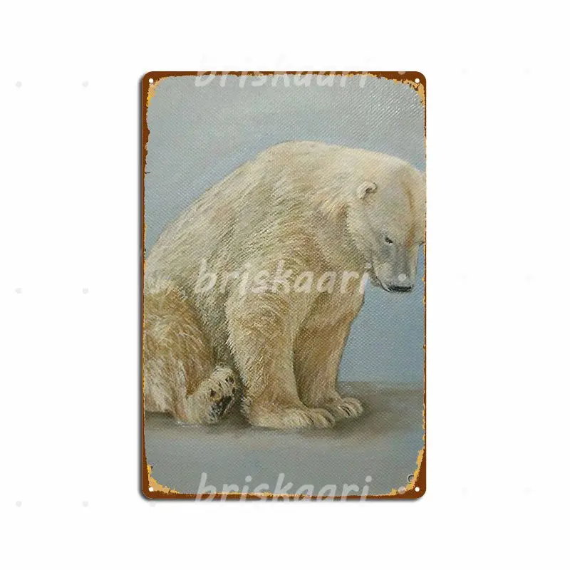 

Polar Bear Sitting Metal Signs Cinema Garage Create Plaques Pub Garage Metal Posters